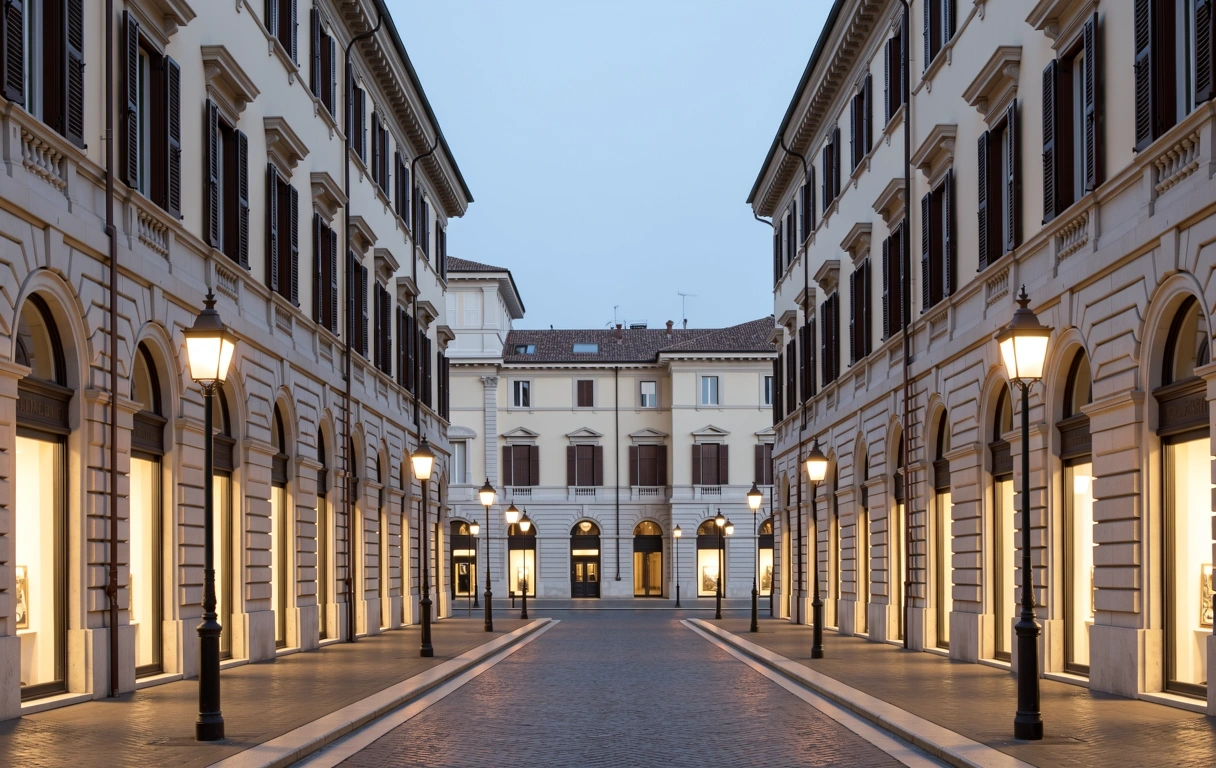 Milan street at dusk